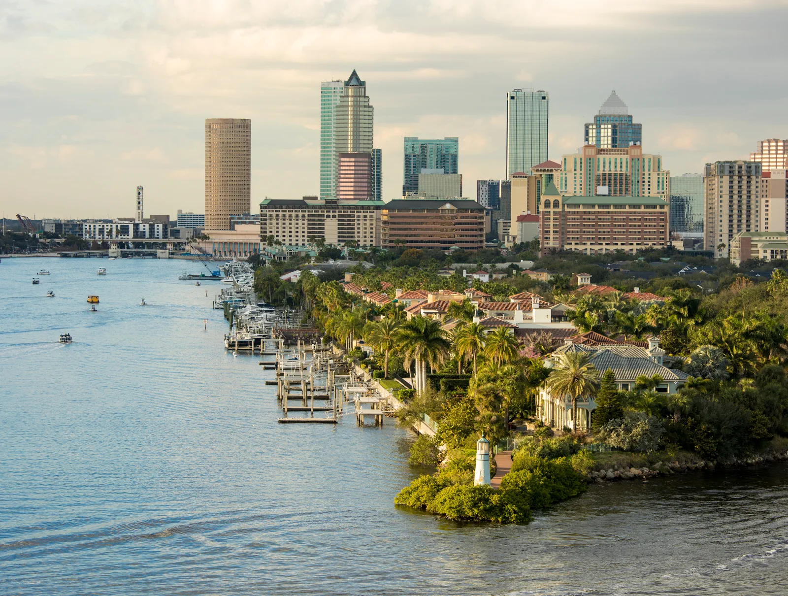 Tampa waterfront communities and skyline